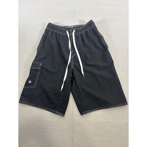 YNIMIOAOX Mens Board Short Black White Contrast Stitch Cargo Swim Trunks Size 30
